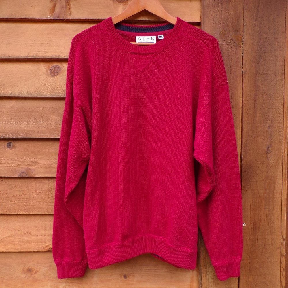 Gear For Sports Crewneck Sweater Men's L Heavy Cotton Brick Red.  Nice Quality